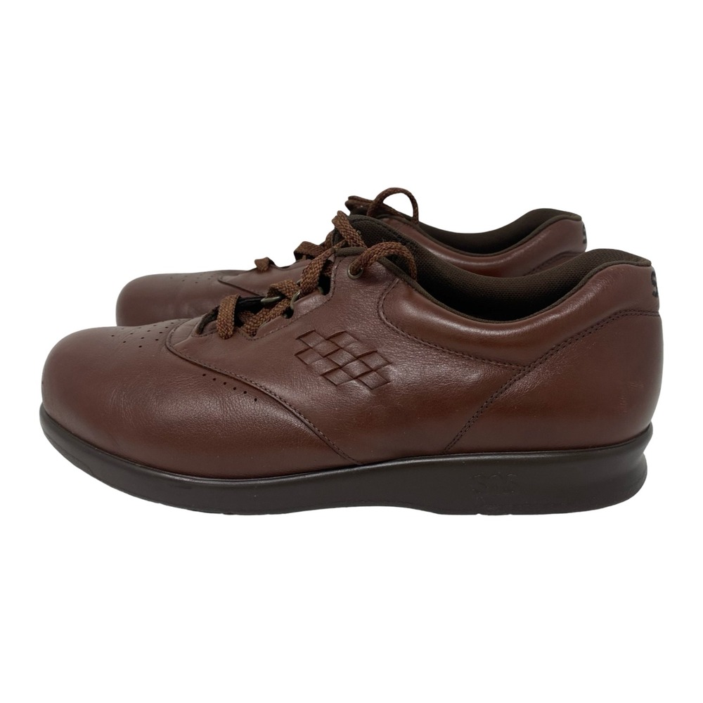 SAS Free Time Walking Shoes Brown Leather Lace Up Sneakers Womens 10WW USA Made